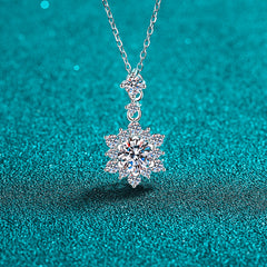 1 Carat Moissanite Zircon 925 Sterling Silver Pendant Necklace
