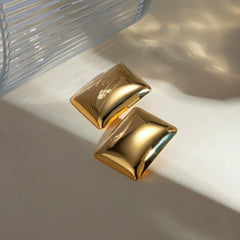 Women's Stainless Steel Rectangular Stud Earrings
