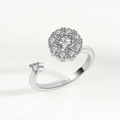 Women's S925 Sterling Silver Luck Turns Opening Ring