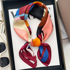 Small Square Printed Color Matching Women's Scarf