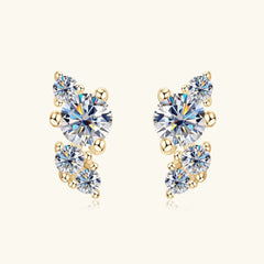 Beautiful 925 Sterling Silver Moissanite Stud Earrings for Women