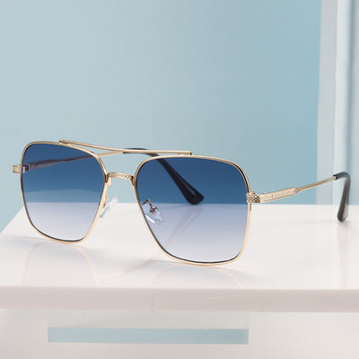 Retro Street Double Beam Stylish Metallic Sunglasses for Men