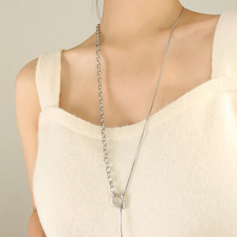 Sophisticated Titanium Steel Chain Necklace for Women