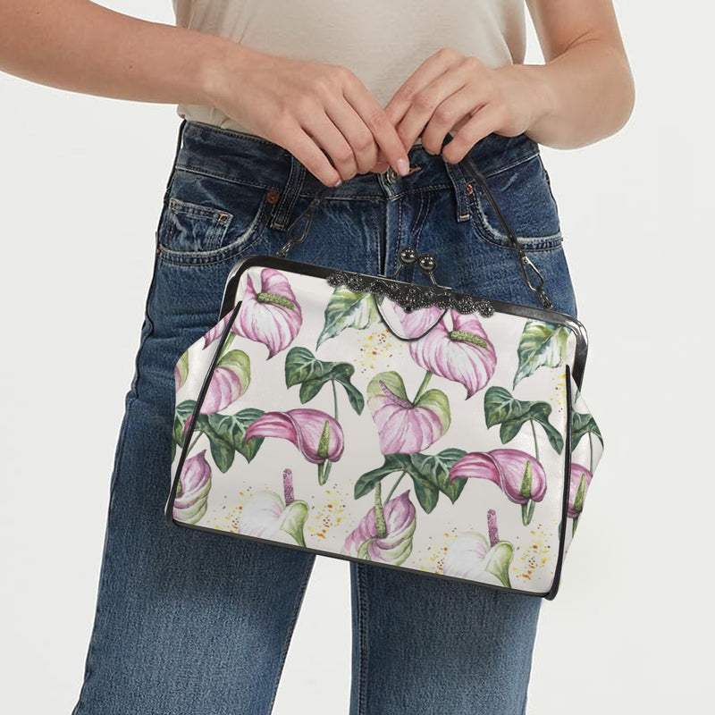 Women's Custom Kisslock Crossbody Shoulder Bag