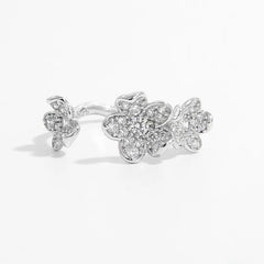 Women's 925 Sterling Silver Inlaid Zircon Open Ring