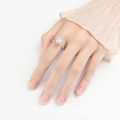 Women's S925 Sterling Silver Luck Turns Opening Ring