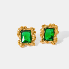 Gorgeous Women's Stainless Steel Zircon Geometric Earrings