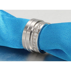 CZ Wedding Band Engagement Ring for Couples