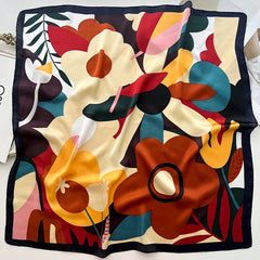 Small Square Printed Color Matching Women's Scarf