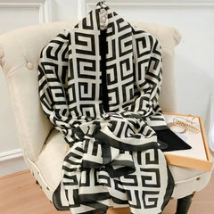 Women's Luxury Design Silk Print Scarf
