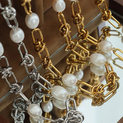 Women's Freshwater Pearl Titanium Steel Bracelet