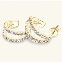 Women's Moissanite 925 Sterling Silver C-Hoop Earrings