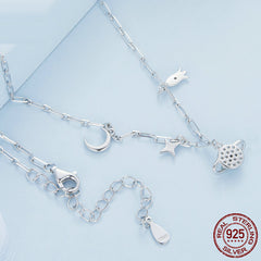 Elegant 925 Sterling Silver Starry Sky Necklace for Women