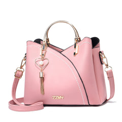 Women's Trendy Color Block Large Capacity Shoulder Crossbody Bucket Bag