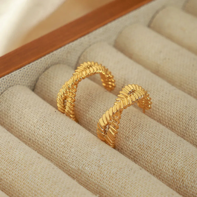 Titanium Steel Geometric Stud Earrings for Women