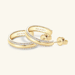 Luxury Women's 925 Sterling Silver Inlaid Moissanite C-Hoop Earrings