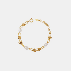 Women's Freshwater Pearl Titanium Steel Bracelet