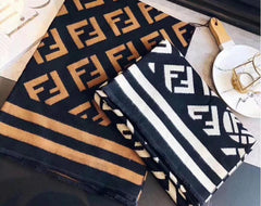 Autumn Winter Letter Print Twill Warm Scarf for Women