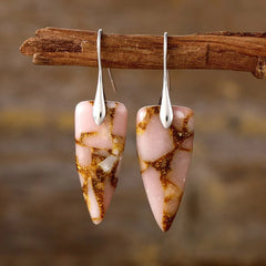 Luxurious Women's Natural Stone Geometric Shape Earrings