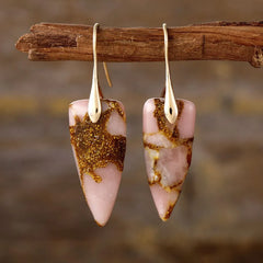 Luxurious Women's Natural Stone Geometric Shape Earrings