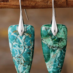 Luxurious Women's Natural Stone Geometric Shape Earrings