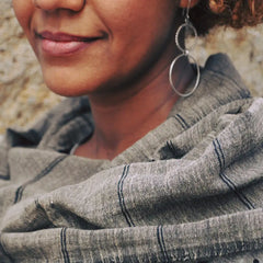 Women's Earthy Striped Scarf