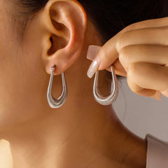 Fashionable Luxury Titanium Steel U Shape Earrings