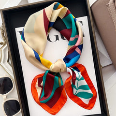 Small Square Printed Color Matching Women's Scarf