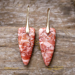 Luxurious Women's Natural Stone Geometric Shape Earrings