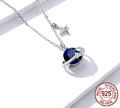 Women's S925 Sterling Silver Starry Sky Pendant Necklace