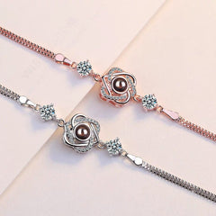 Celebrity Style S925 Pure Silver Six-Pointed Star Bracelet