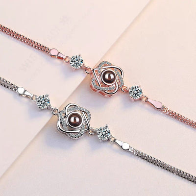 Celebrity Style S925 Pure Silver Six-Pointed Star Bracelet