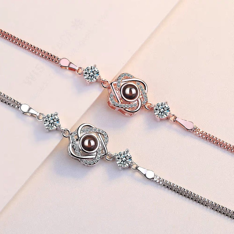Celebrity Style S925 Pure Silver Six-Pointed Star Bracelet