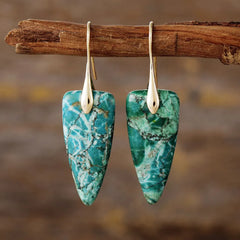 Luxurious Women's Natural Stone Geometric Shape Earrings