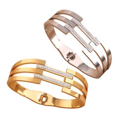Geometric Style Circle Hollow Out Stainless-Steel Women's Bracelet