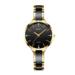 NIBOSI Luxury Creative Quartz Ceramic Bracelet Women's Watch