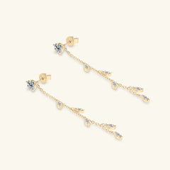 1.38 Carat Moissanite 925 Sterling Silver Leaf Earrings for Women