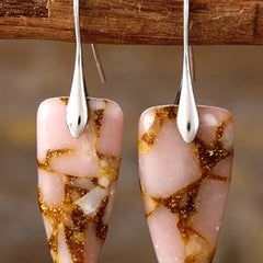 Luxurious Women's Natural Stone Geometric Shape Earrings