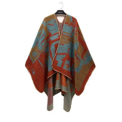 Women's Ethnic Style Cashmere Plaid Shawl