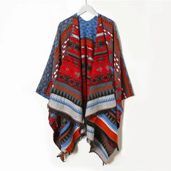 Women's Ethnic Style Cashmere Plaid Shawl