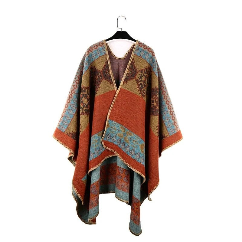 Women's Ethnic Style Cashmere Plaid Shawl