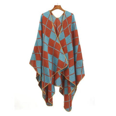 Women's Ethnic Style Cashmere Plaid Shawl