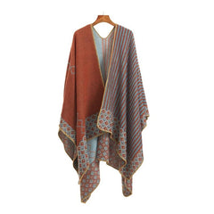 Women's Ethnic Style Cashmere Plaid Shawl