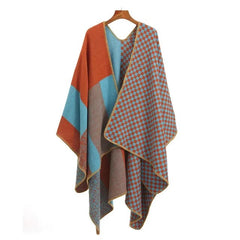 Women's Ethnic Style Cashmere Plaid Shawl