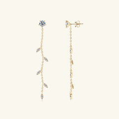 1.38 Carat Moissanite 925 Sterling Silver Leaf Earrings for Women