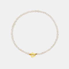 Beautiful Titanium Steel Pearl Flower Necklace for Women