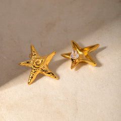Gorgeous Stainless Steel Star Shape Earrings