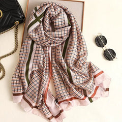 Women's Luxury Design Silk Print Scarf