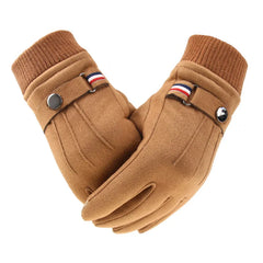 Men's Touch Screen Winter Suede Warm Split Finger Gloves