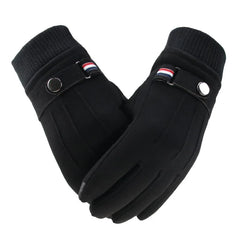 Men's Touch Screen Winter Suede Warm Split Finger Gloves